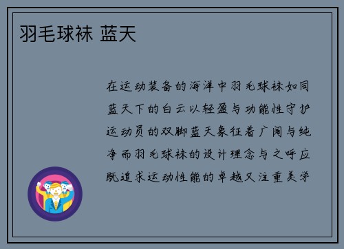 羽毛球袜 蓝天